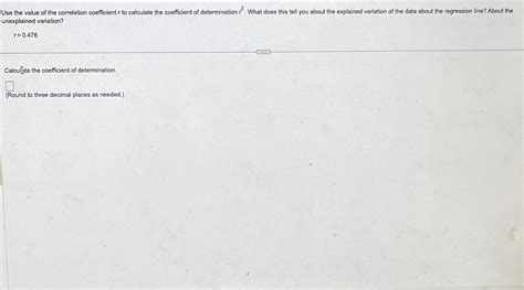 Solved Use the value of the correlation coefficient r ﻿to | Chegg.com