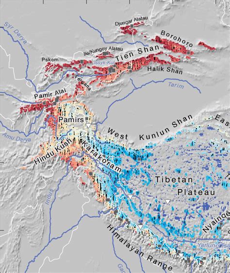 Mountain Ranges In Asia Map – Map Vector