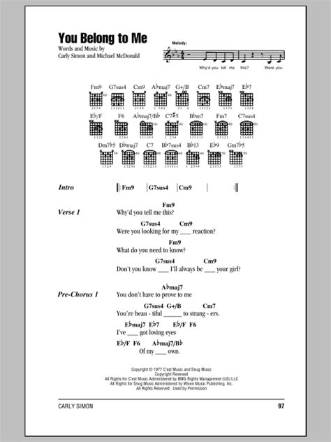 You Belong To Me by Carly Simon - Guitar Chords/Lyrics - Guitar Instructor