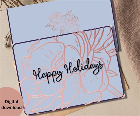 Happy Holidays Cards Printable Happy Holidays Cards Instant - Etsy