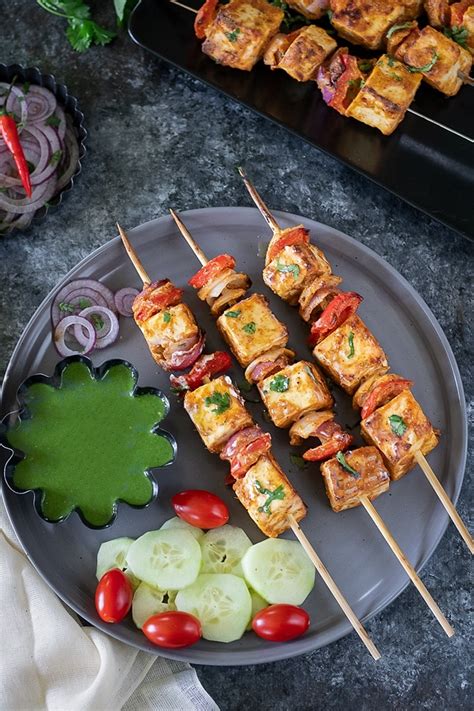 Achari Paneer Tikka (Step by step Recipe) - Ruchiskitchen