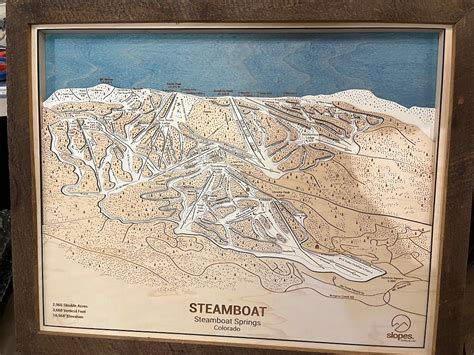 Steamboat Ski Map 3D Map Steamboat Colorado Wooden Ski Map Ski Décor ...