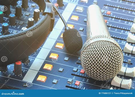 Analog Music Recording Equipment in the Control Room Stock Image ...