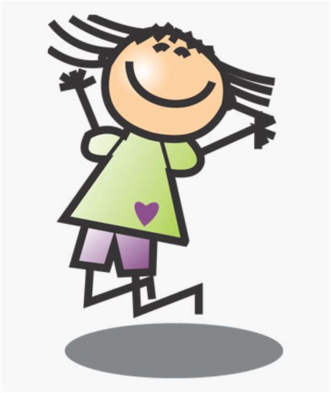 Girl Doing Happy Dance , Png Download - Stick Figure Kids Clip Art ...