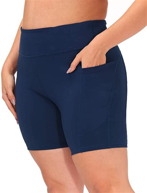 Women Plus Size High Waisted Workout Yoga Shorts - WF Shopping