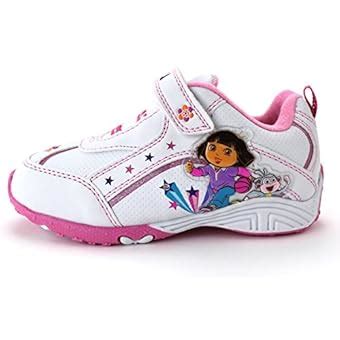 Dora The Explorer Girls White Lighted Sneakers Shoes - Epic Kids Toys