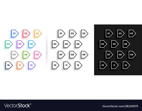 Line arrow style direction bullet points big set Vector Image