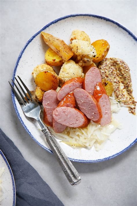 Sheet Pan Kielbasa Sausage and Sauerkraut Dinner - Lexi's Clean Kitchen