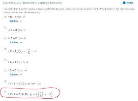 Solved Exercise 5.3.2: Properties of algebraic functions. | Chegg.com