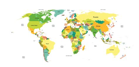 Vector Map Of The World With Countries - Map of world