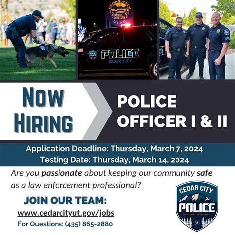 JOIN OUR TEAM! Now Hiring:... - Cedar City Police Department