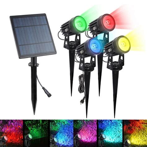 Solar Spotlight Waterproof IP65 Solar Powered LED Landscape Soalr Lawn ...