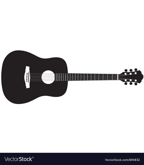 Acoustic guitar silhouette Royalty Free Vector Image