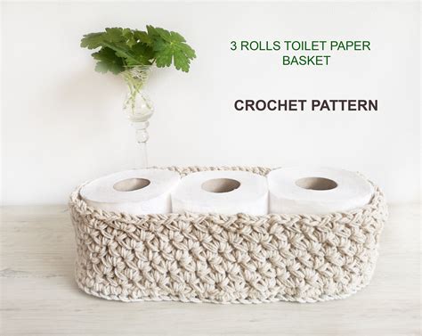 Toilet Paper Basket PATTERN, Toilet Paper Holder, Bathroom Box, Crochet ...