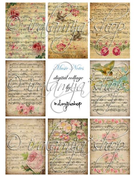 MUSIC NOTES Images / printable download / Music Sheet / | Etsy