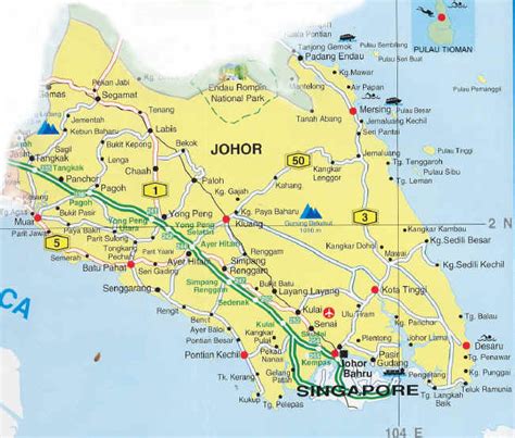 Johor High way map, City map, Street map, direction map, location map ...