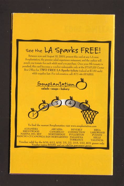 2003 Los Angeles Sparks Schedule--Souplantation -- kingfisch6 : Free ...