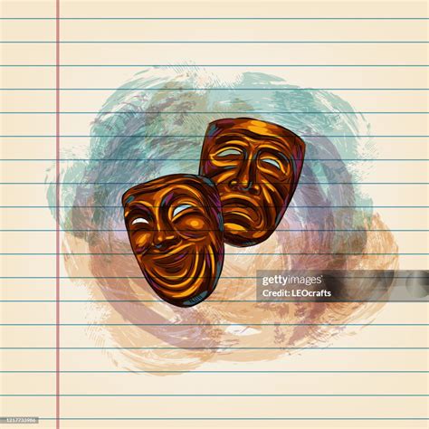 Theater Masks Drawing On Ruled Paper High-Res Vector Graphic - Getty Images