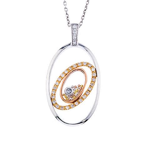 Floating Diamond Oval Pendant 14k .17tcw | LaNae Fine Jewelry