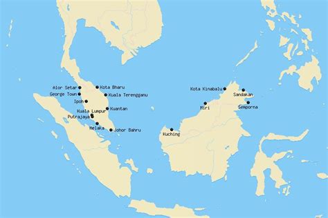 Malaysia Cities Map