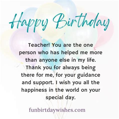 Birthday Wishes for Teacher