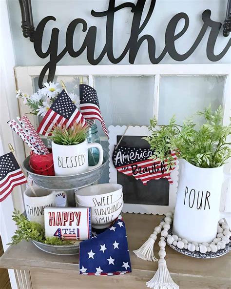 4th of July Decorations for Wood Side Table - Soul & Lane