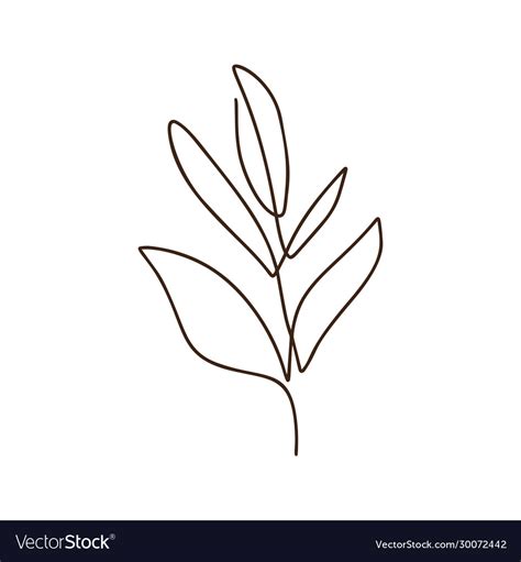 Branch tree one line art logo Royalty Free Vector Image