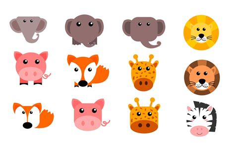 Cute animals clipart set 13649724 Vector Art at Vecteezy