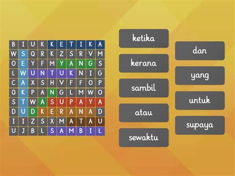 Contoh-contoh kata hubung - Wordsearch