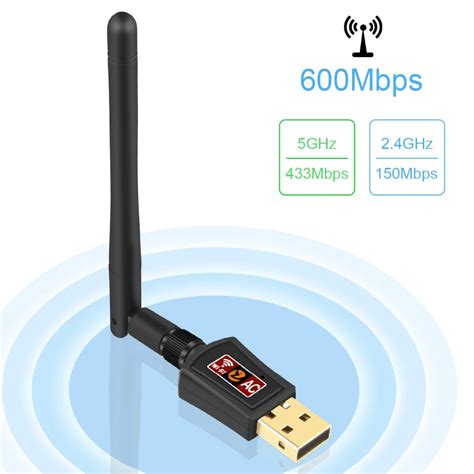 Zoweetek Mini Wireless Wifi Adapter Dual Band 2.4G/5G USB Network ...