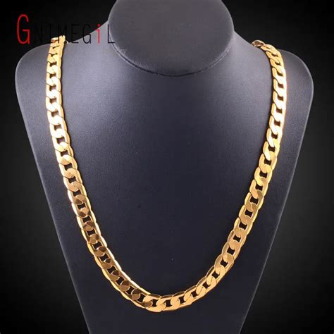 GNIMEGIL Miami Cuban Link Chain Necklace 10mm 20" Gold Color Curb Chain ...