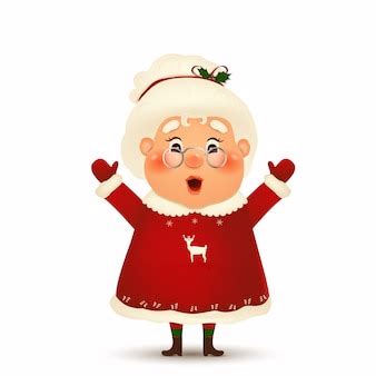 Premium Vector | Mrs claus together cartoon character