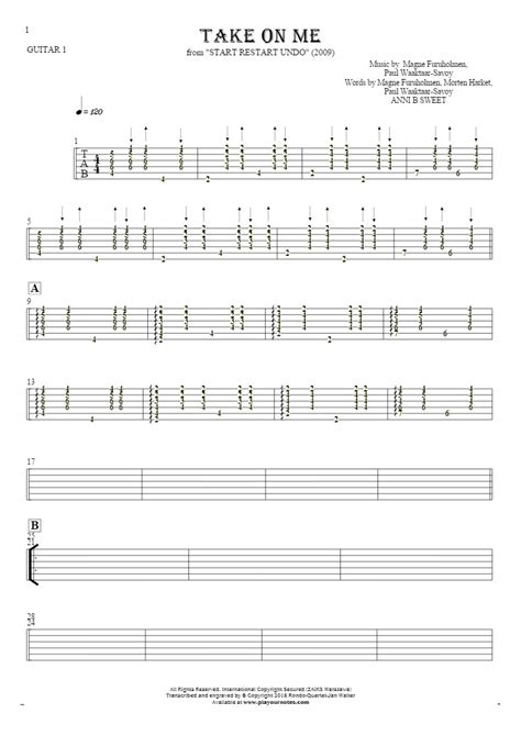 pomocník bezprecedentný fit take on me acoustic guitar tab cez nahý ...