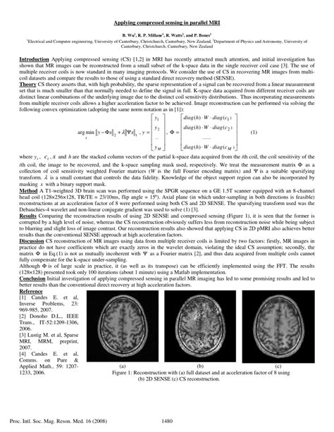 (PDF) Applying compressed sensing in parallel MRI