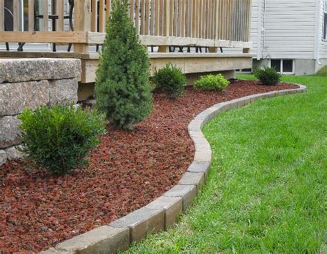 red lava rock with brick edging | curb appeal | Pinterest | Brick ...