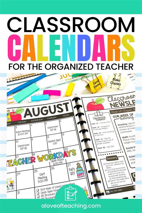 Classroom Calendars for the Organized Teacher - A Love of Teaching ...