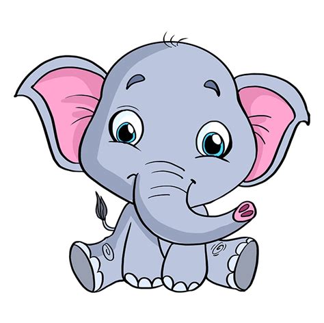 How to Draw a Baby Elephant - Really Easy Drawing Tutorial