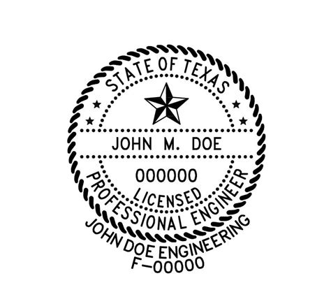 Texas Professional Engineer Stamp with Firm | PE Stamps