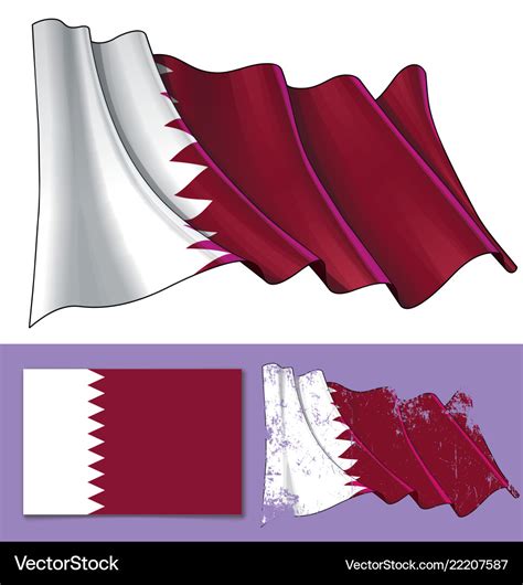 Waving flag of qatar Royalty Free Vector Image