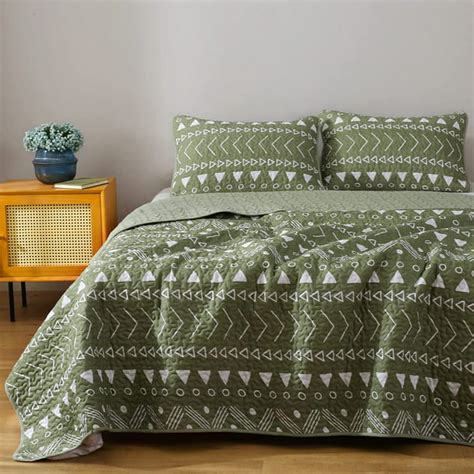 Boho Sage Green Quilt Set King Farmhouse Bedding Bedspread King Size ...