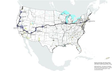 Mapped: Nathaniel's Road Trip - rumblings