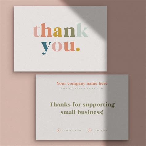 Thank You for Your Order Cards Business Stationery Business | Etsy ...