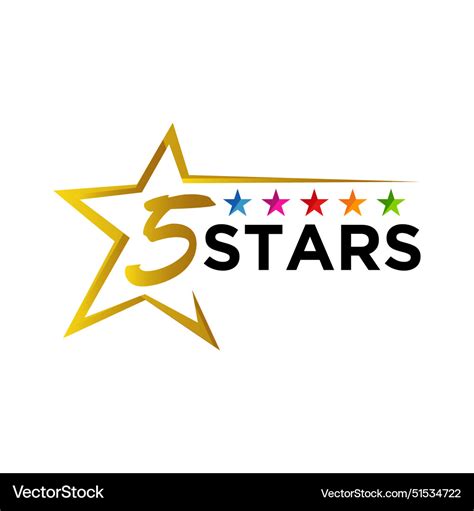 5 five star logo design premium good rate symbol Vector Image