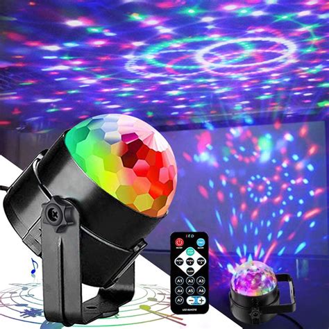 Party Lights Disco Ball LED Strobe Lights Sound Activated, RBG Disco ...