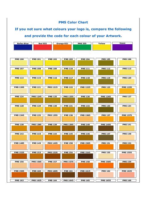 PMS Color Chart_Page_1 — On Time Promotional Products Australia ...