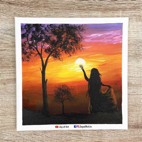 Sunset Acrylic Painting | Painting, Diy canvas art painting, Sunset ...