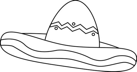 Black and White Sombrero Clip Art - Black and White Sombrero Image ...