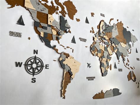 Wooden World Map Wall Decor | stickhealthcare.co.uk