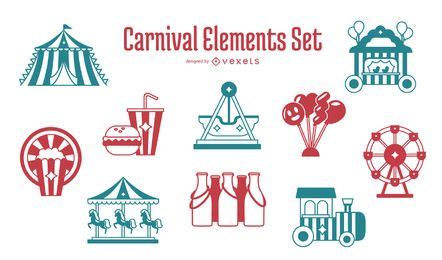 Carnival Elements Design Set Vector Download