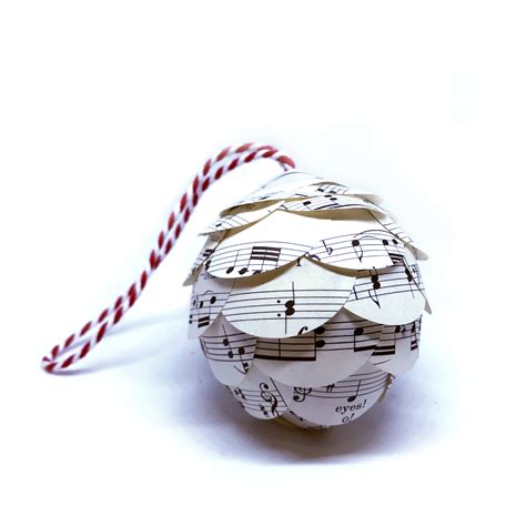 Music Christmas Ornaments, Up-Cycled Sheet Music by Joshua Fraass